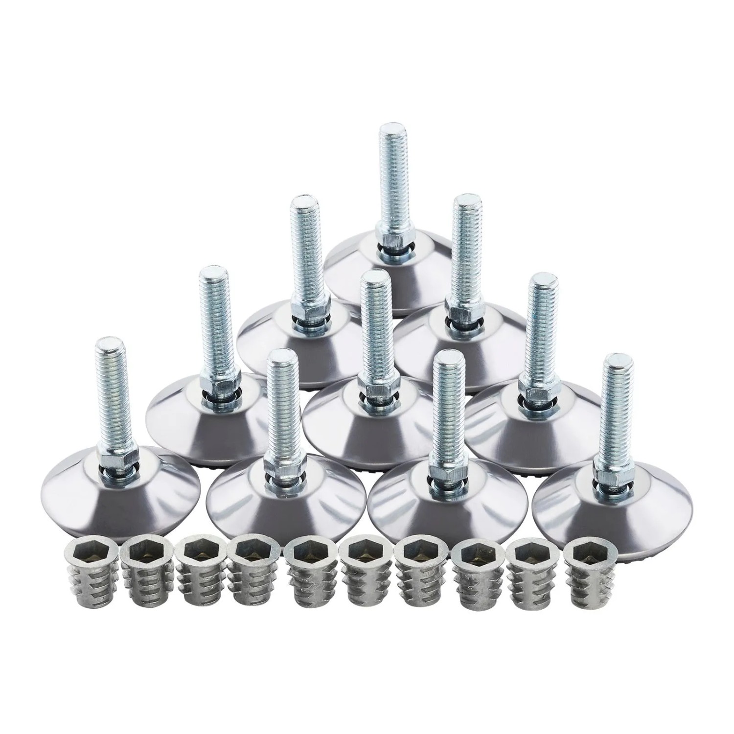 SOTECH 10er Set Verstellfüße MOBILIA Ø40 mm M8x30 Neigbar inkl. Einschraubmuffen