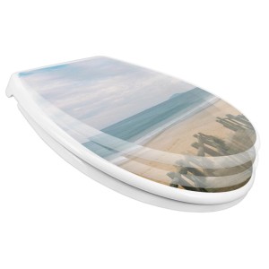 Banjado WC-Sitz mit Strandmotiv, Absenkautomatik und integriertem Kindersitz.