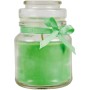 Grüne HS Candle Duftkerze Coconut Limes im Glas mit Schleife, Ø7cm.