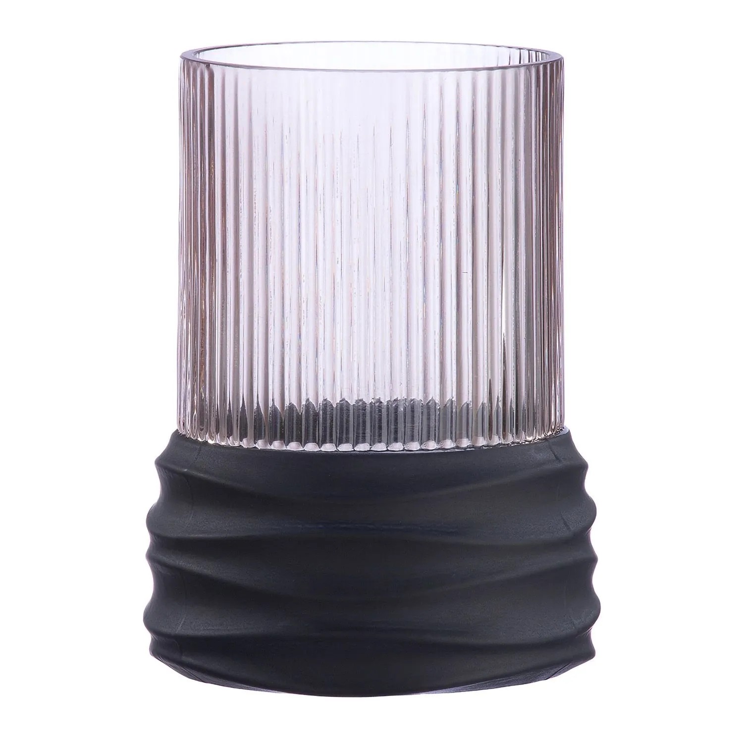 Gilde Vase Groove Braun 15 cm x Ø 10,5 cm