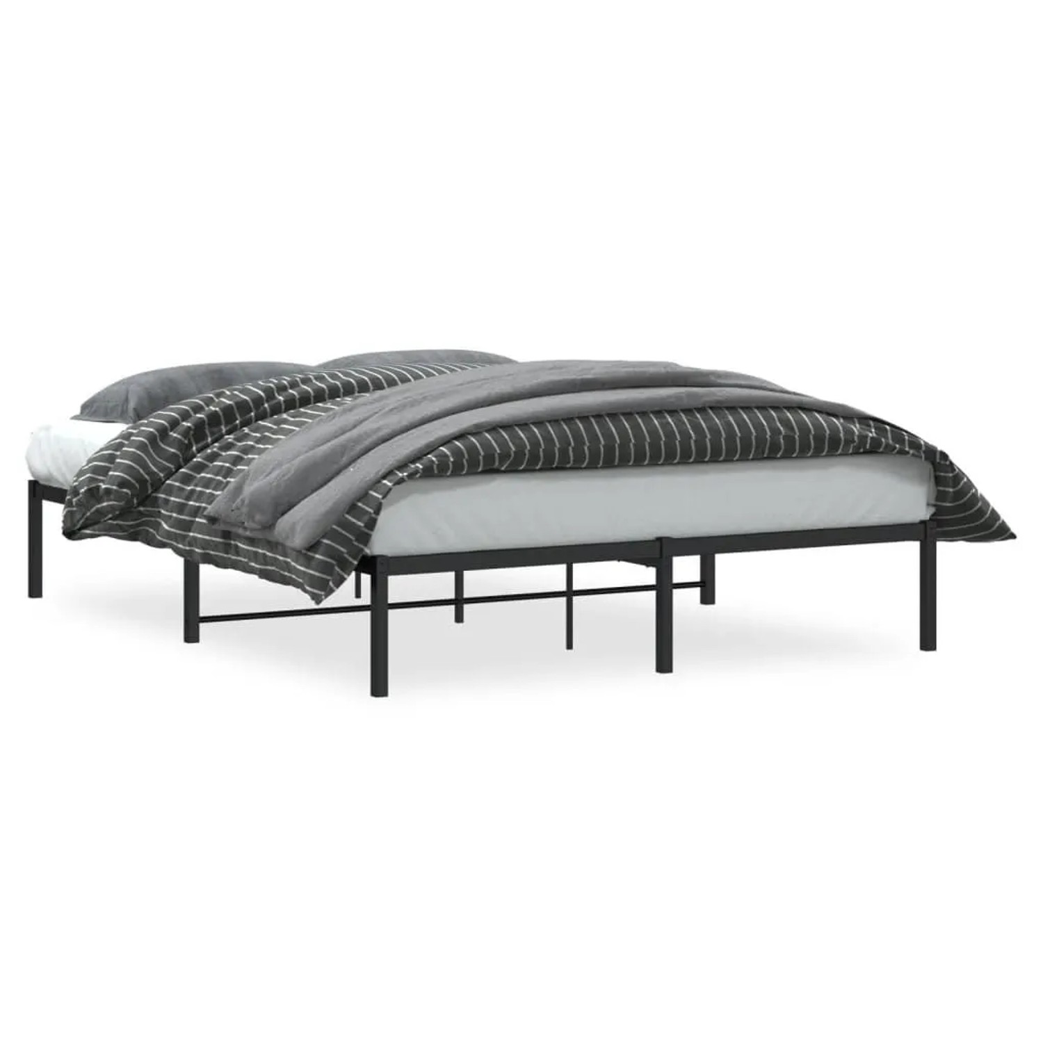 vidaXL Bettgestell Metall Schwarz 150x200 cm 373657 günstig online kaufen