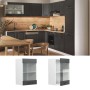 Vicco Küchenglasschrank R-Line, Hängeschrank in Anthrazit/Weiß, 40 cm breit.