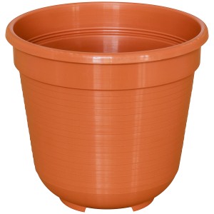 Geli Blumentopf Standard, Ø 12cm, Terrakotta, aus Kunststoff für Garten & Balkon.