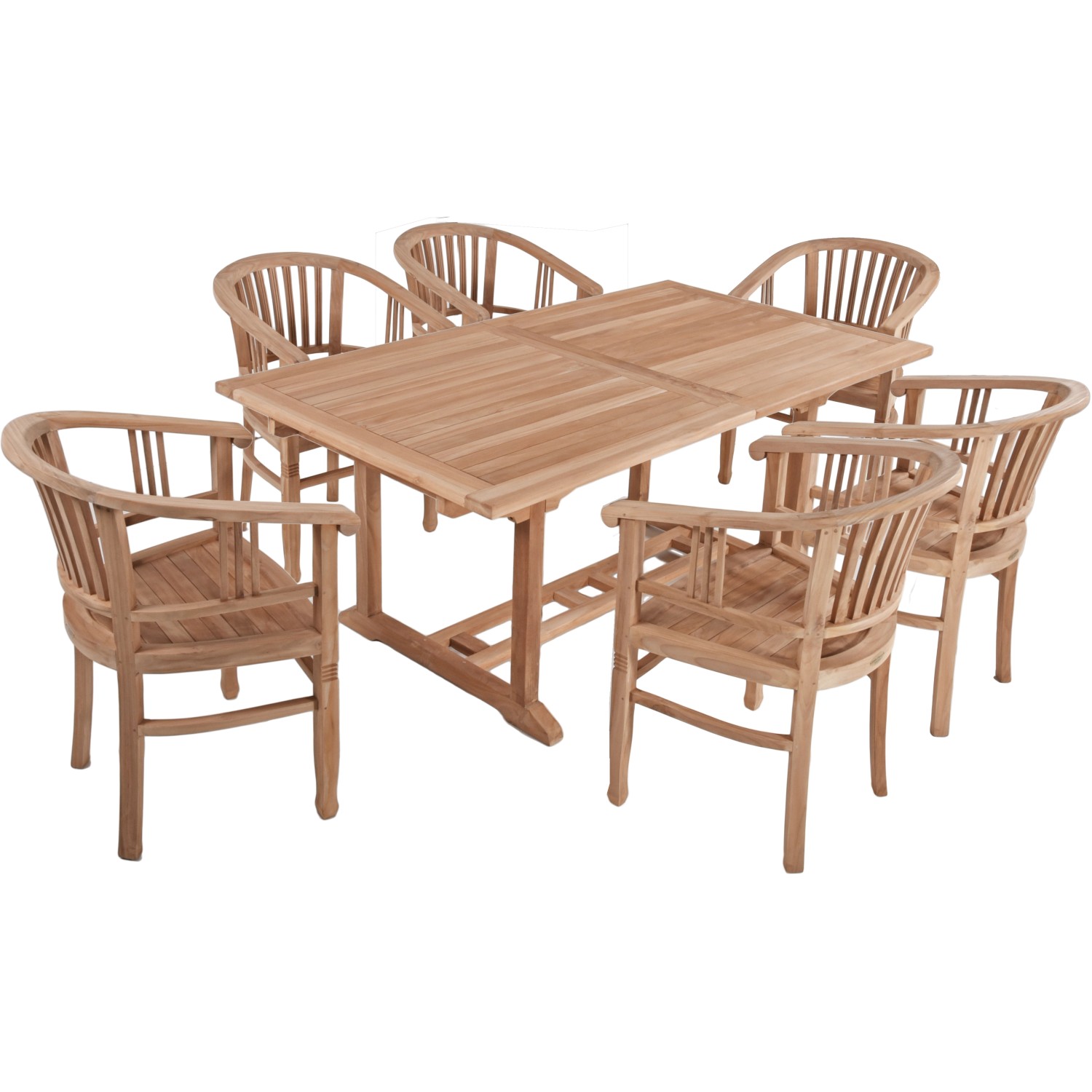 Garden Pleasure Gartenmöbel-Set Solo/Rinca 7-teilig Hellbraun