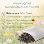 LaCaTho Sonnenblumen Samen: Keimgarantie, regionales Qualitätssaatgut. Tüte mit Samen auf bunter Blumenwiese.