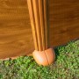 Detailaufnahme Gre Pool Amazonia Oval mit Holzoptik, Fokus auf Stützkonstruktion.