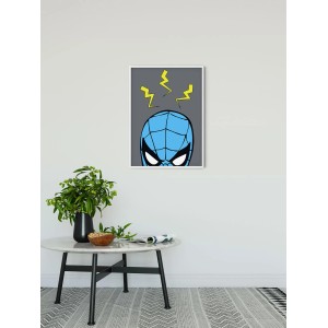 Blau-graues Spider-Man Poster, 40x50 cm, Comic-Stil für Kinderzimmer.