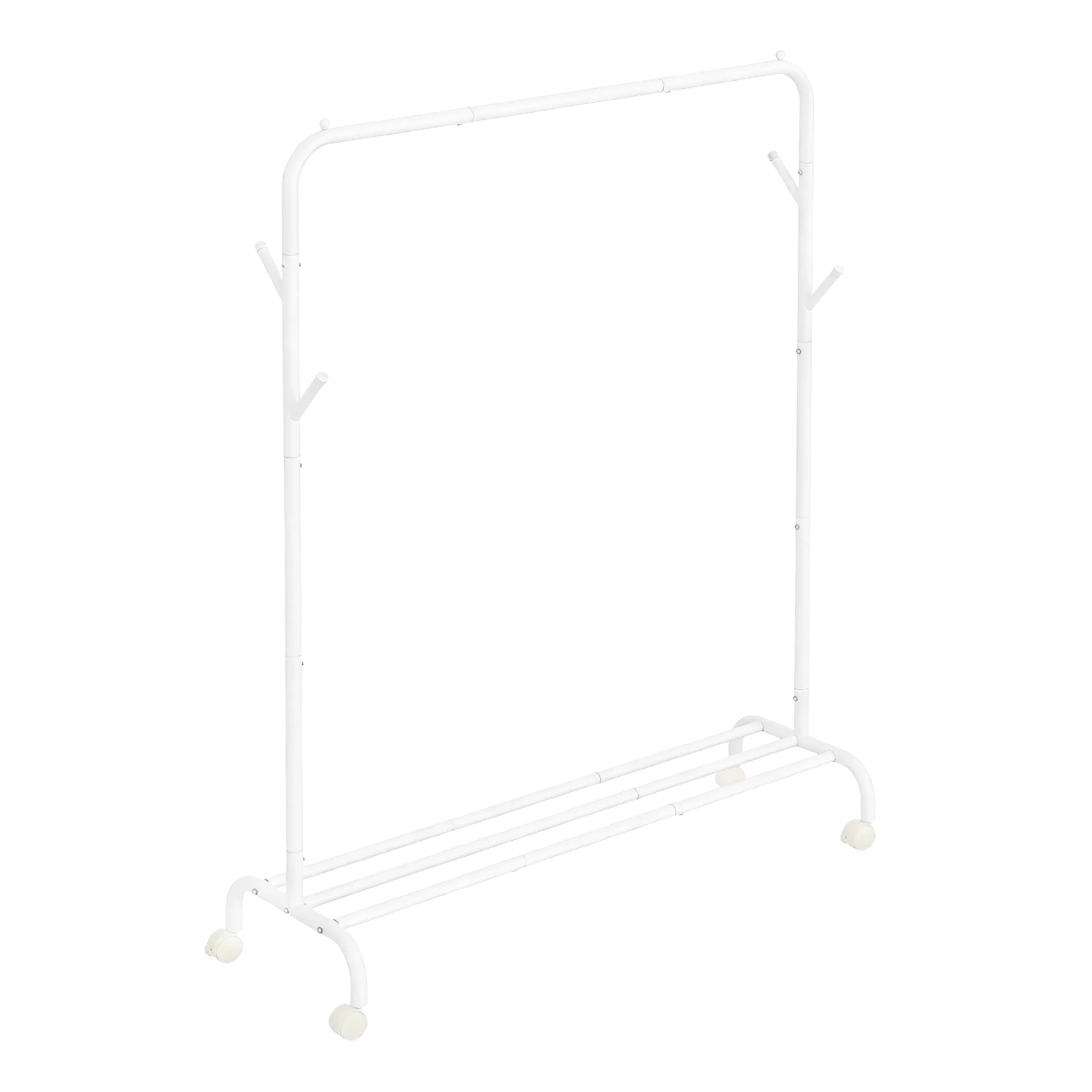 Songmics Kleiderständer Rollbar 155 cm x 103,5 cm x 41 cm cm Weiß