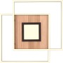 Moderne Trio LED Deckenleuchte Via in Holzoptik mit schwarzem Rahmen und Fernbedienung.
