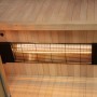 Innenansicht Infrarotkabine Calgary mit Vollspektrumstrahler aus Hemlock Tannenholz.