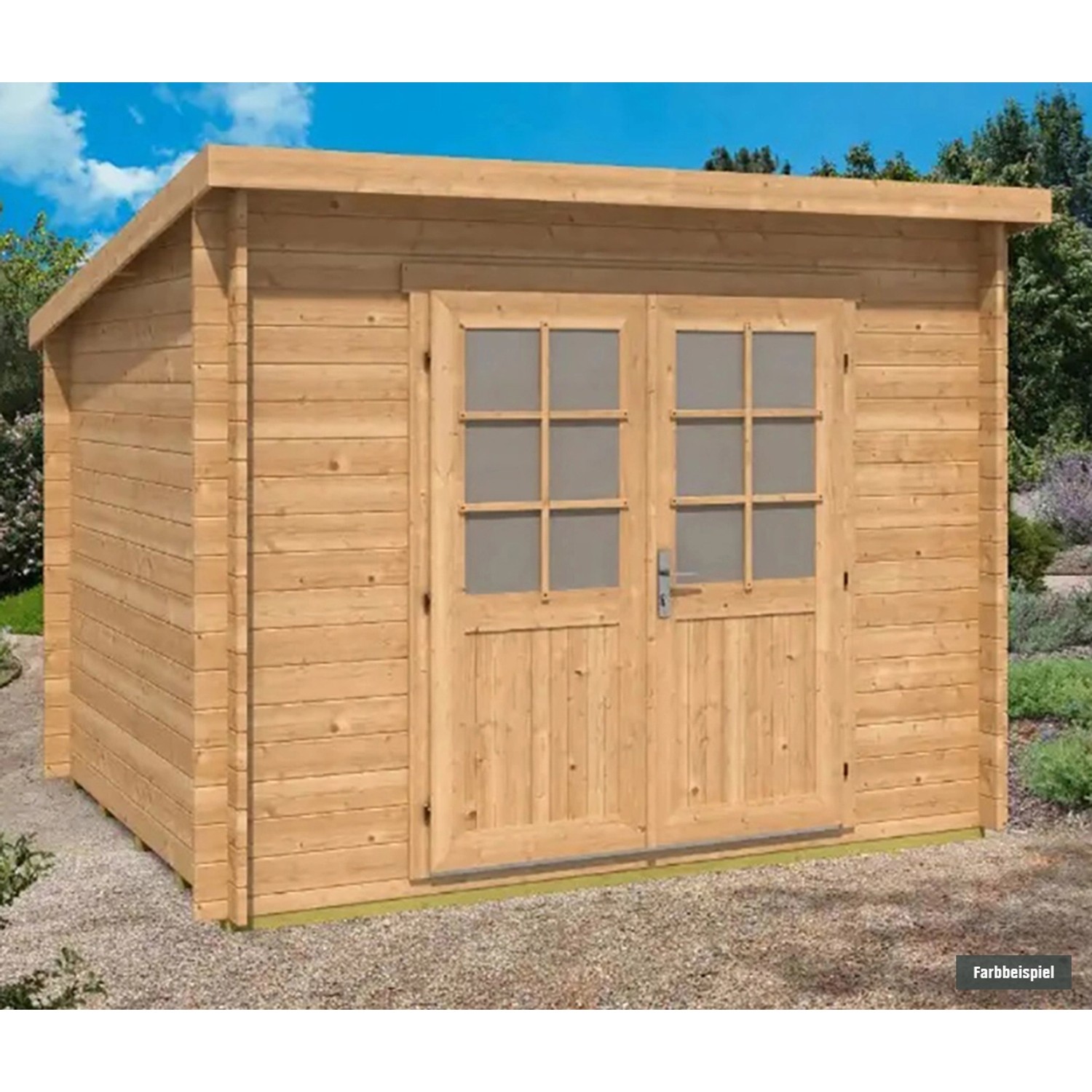 Alpholz Gartenhaus Maria-28 aus Holz, naturbelassen mit Doppeltür und Fenster