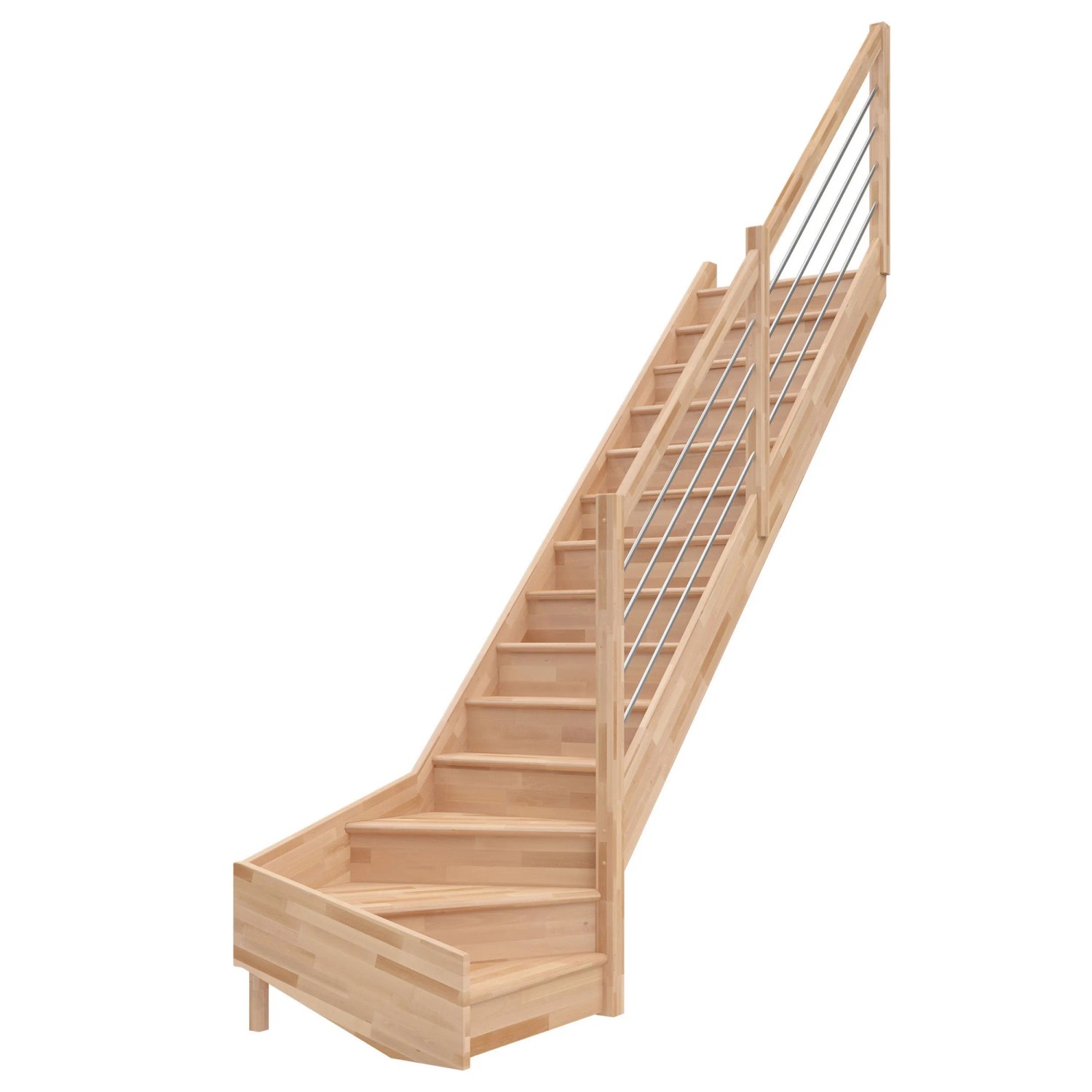 Dolle Raumspartreppe Paris 1/4-gew. Rechts Setzstufen Buche  E-Geländer FSC günstig online kaufen