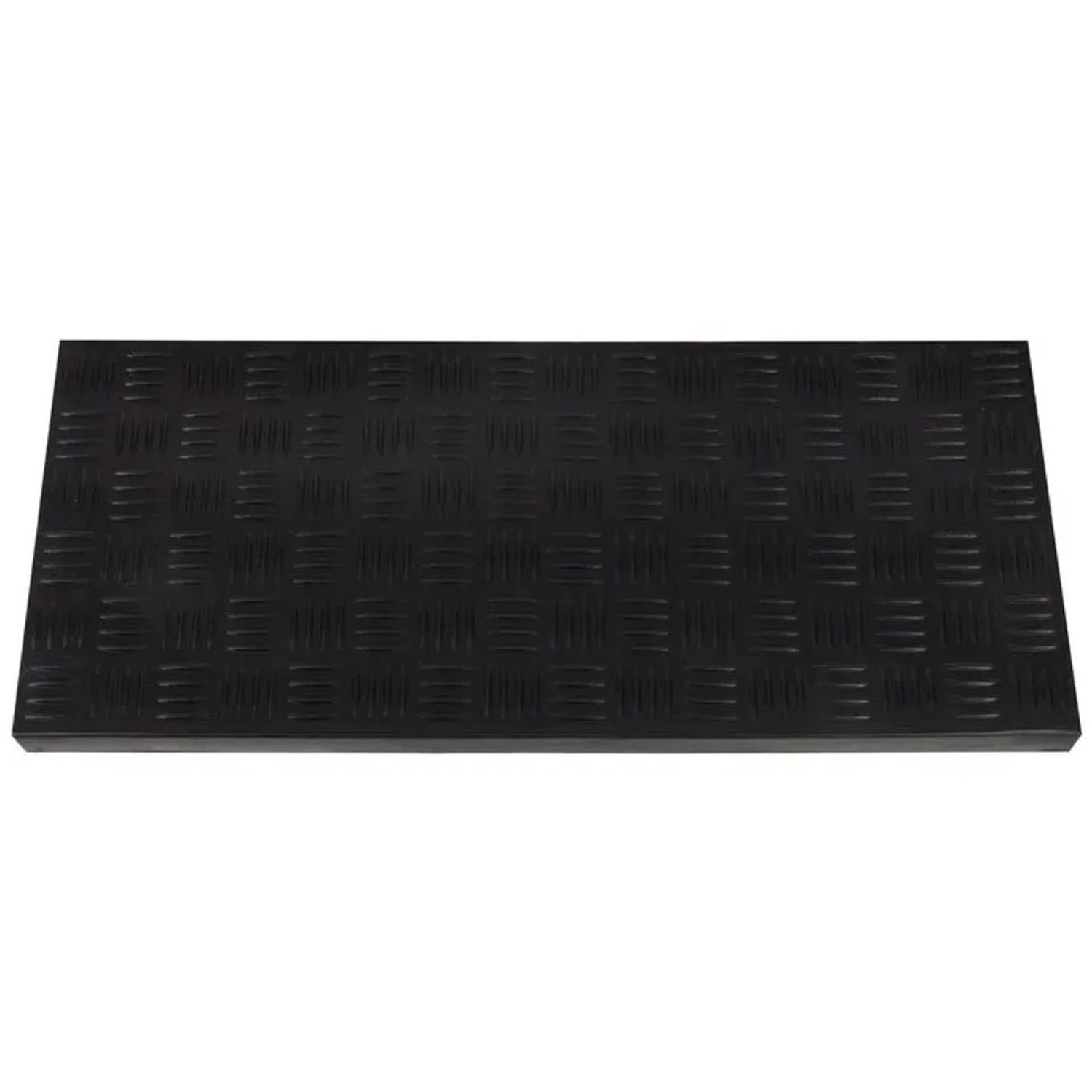 Schwarze KARAT Gummi Stufenmatte Madras, 25x75 cm, 5er-Set mit geriffelter Oberfläche und Klebestreifen.