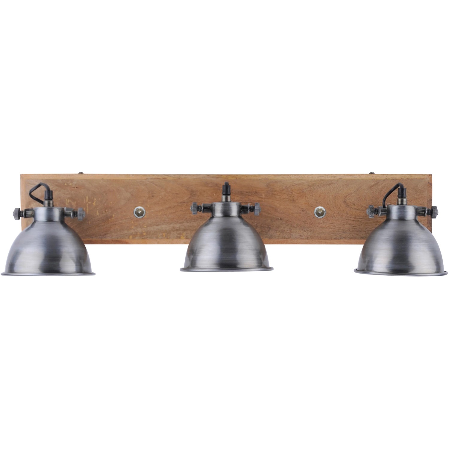 Just Light Wand- und Deckenleuchte Samia, 3-flammig, Eisen/Holz, Vintage-Look.