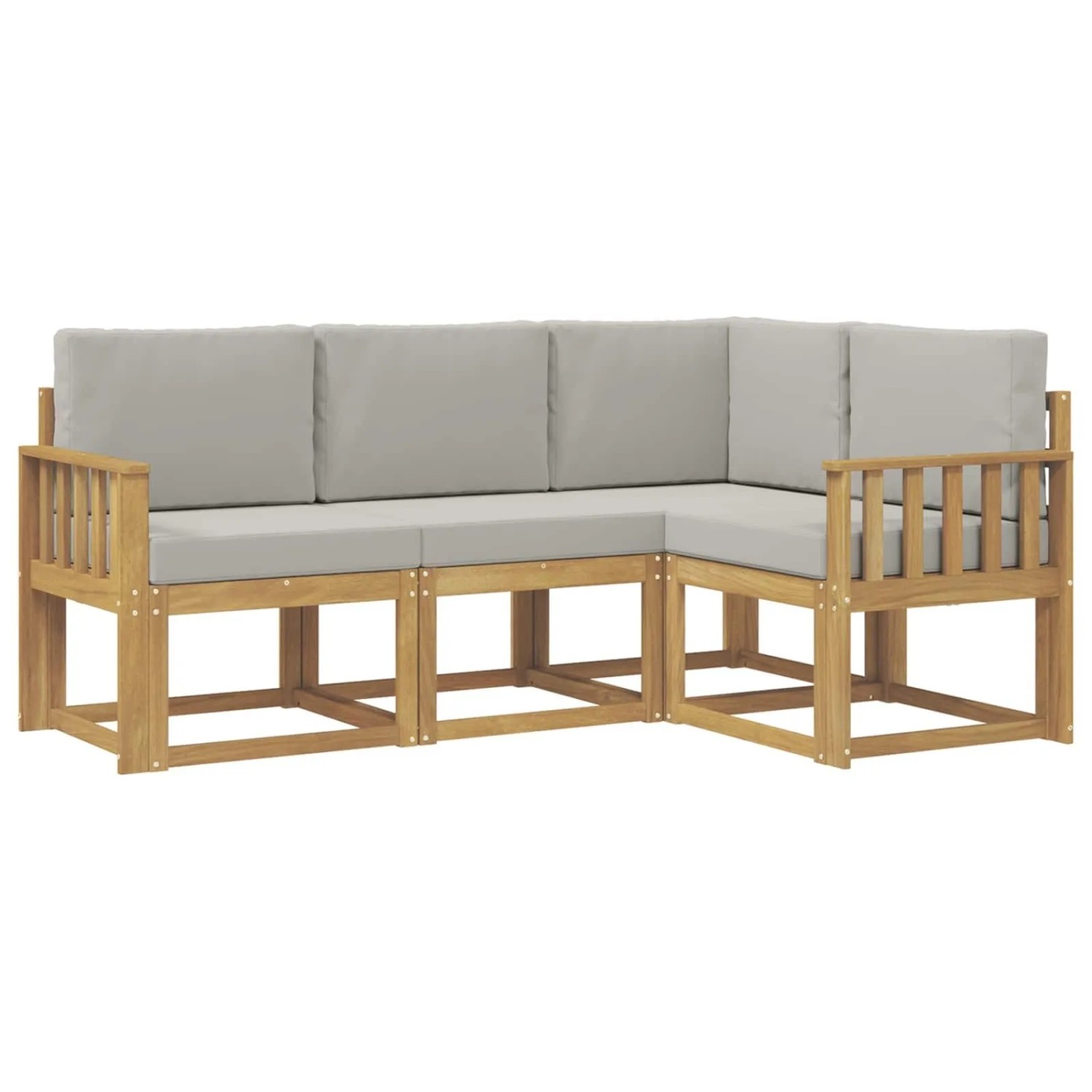 vidaXL Outdoor-Sofagarnitur 4-Tlg Weiß und Hellgrau 3387555
