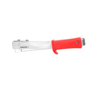 Arrow Hammertacker HT55 für Flachdrahtklammern, rot-silber. Tacker für Dach- und Folienarbeiten.