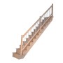 Gerade Eichentreppe Lindos mit Setzstufen und weißem Holz-Edelstahl-Geländer, 80 cm breit. Innentreppe.