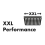 Symbol für XXL Performance des Hansgrohe Crometta Duschsystems.