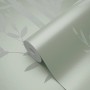 Olivgrüne Vliestapete mit Bambusmuster von Origin Wallcoverings, Rolle