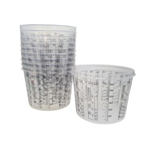 DD Composite Mischbecher Set, 10 transparente Messbecher mit Skala für Farben und Lacke.