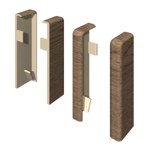 Egger Endstücke Kubisch, 2er-Set, Nussbaum Dekor für Sockelleisten