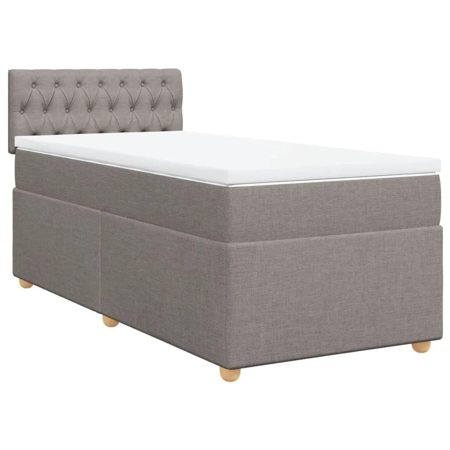 vidaXL Boxspringbett mit Matratze Taupe 90x200 cm Stoff 3288874 günstig online kaufen