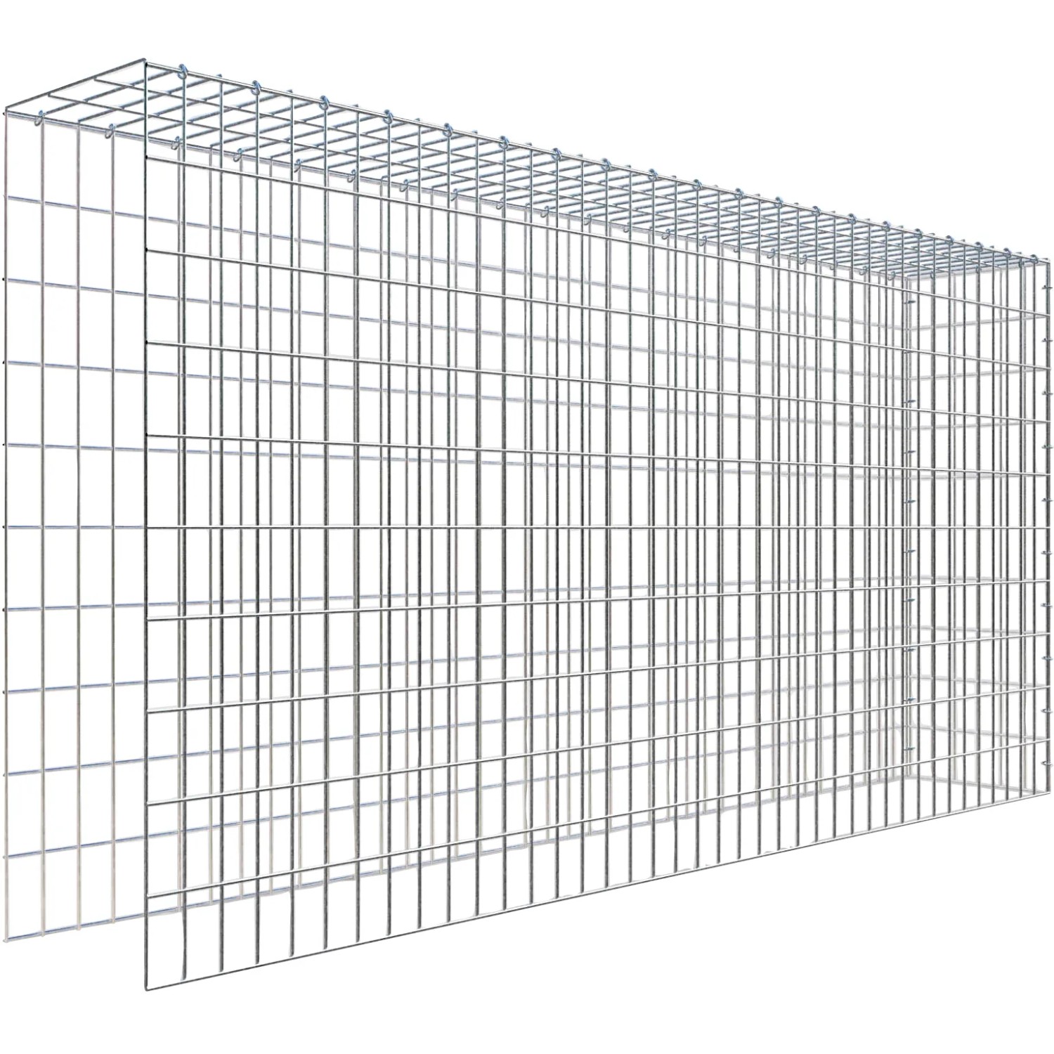 Gabiona C-Ring-Gabione-Anbaukorb Typ 4 100 x 200 x 30 cm Maschenw 5 x 10 cm
