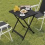 Schwarzer WOLTU Klapptisch aus Aluminium, ideal für Camping und Garten.