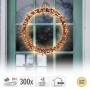 Leuchtender ECD Germany Lichterkranz mit 300 LEDs, warmweiß, für Fenster und Türen.