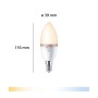 Philips Smart-LED-Leuchtmittel E14 Kerzenform, 116x39mm. Dimmbar, warm- bis kaltweiß für smarte Beleuchtung.