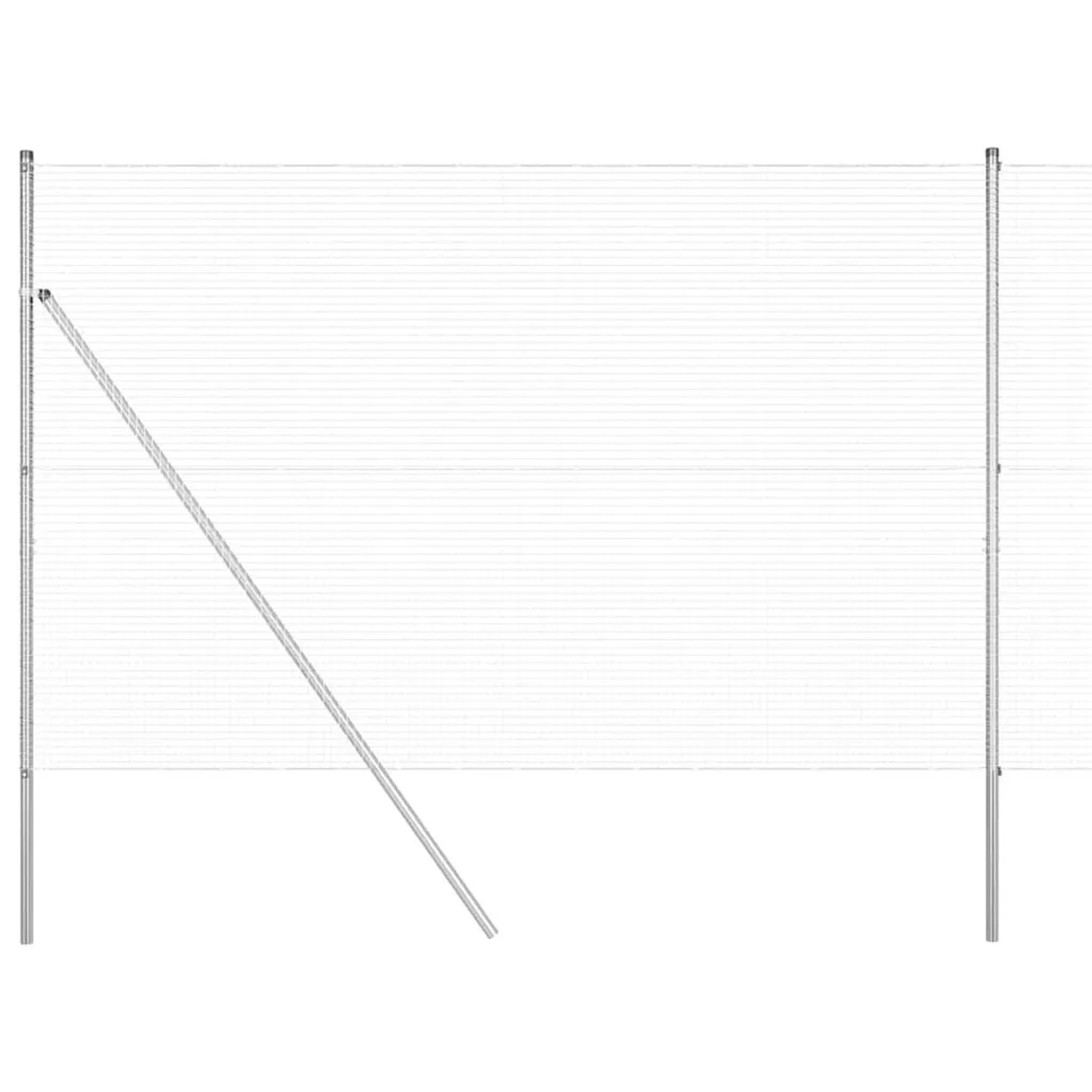 vidaXL Zaunpfosten Silber 50 x 1,5 m 19 x 19 mm Mesh Stahl 3351655 günstig online kaufen