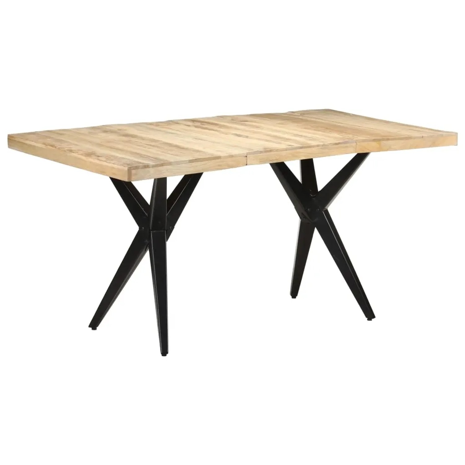 vidaXL Esstisch 160x80x76 cm Raues Mangoholz