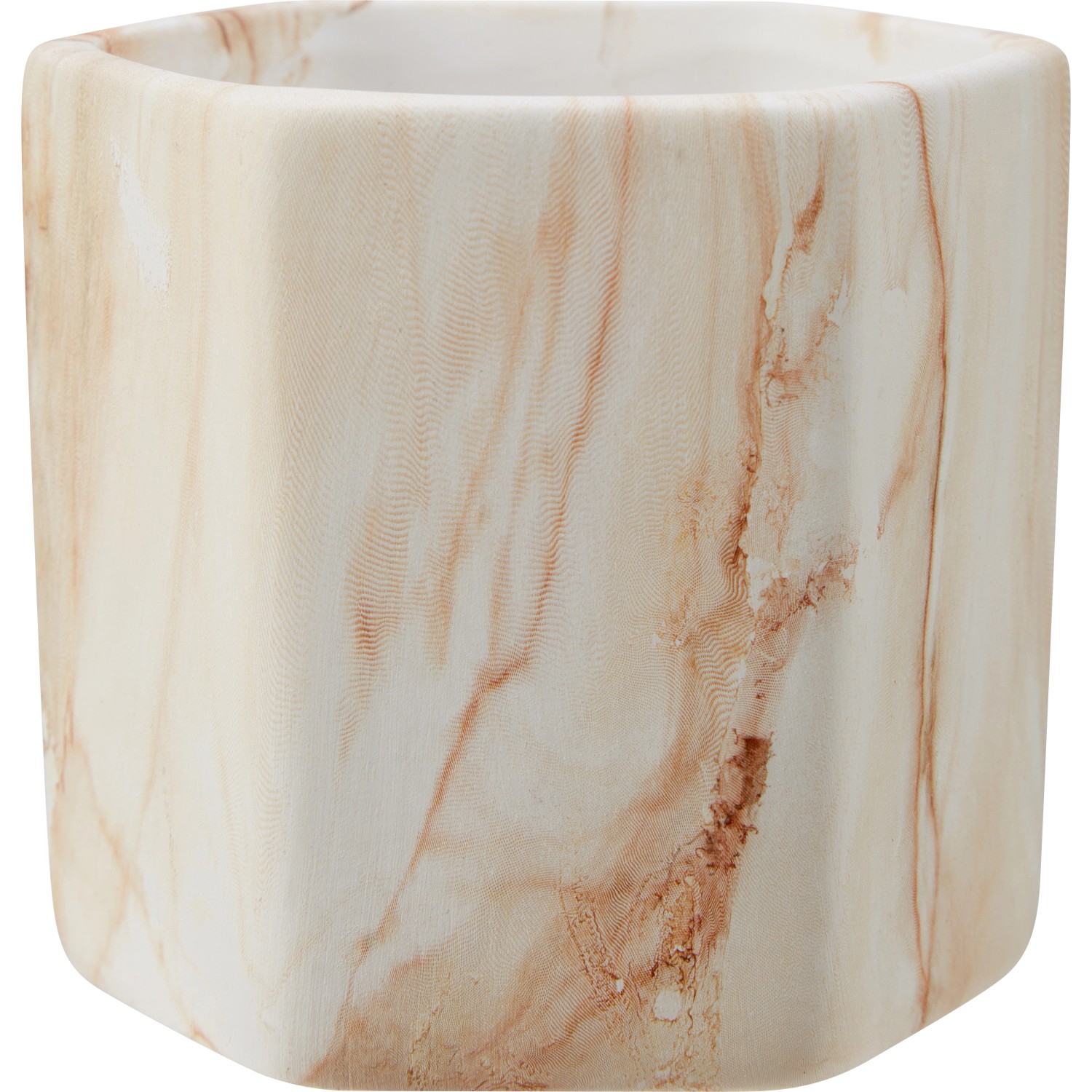Pflanzgefäß Marmor 8,2 cm x 9 cm x 9 cm Mehrfarbig Weiß-Rotbraun