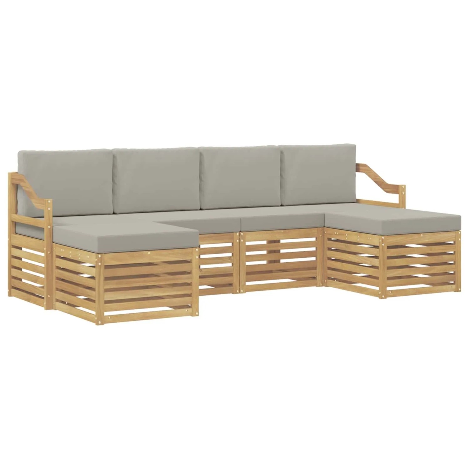 vidaXL Sofagarnituren 6 Stk Weiß und Hellgrau 245 x 122,5 x 73 cm 3392291