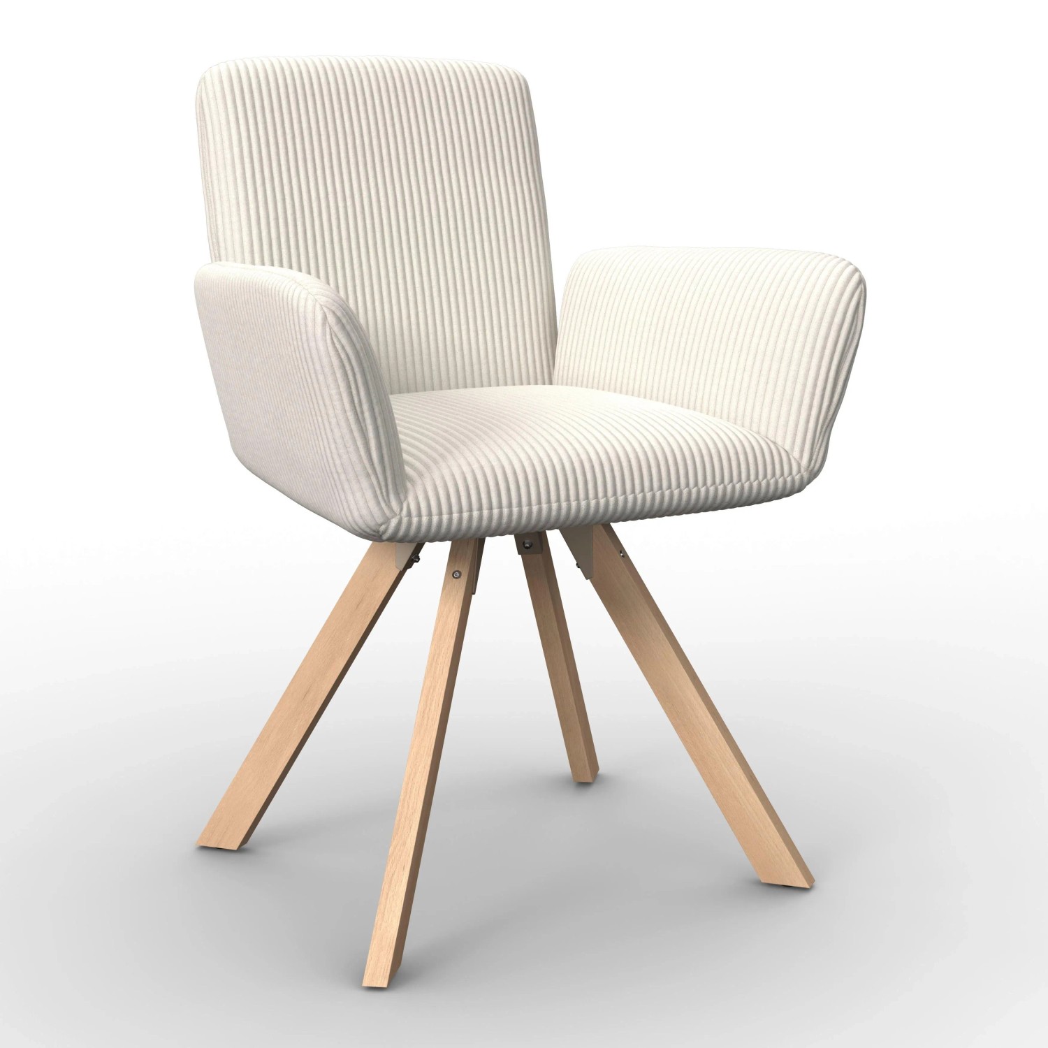 Bessagi Home Armlehnstuhl Mairo Creme Cord Gepolstert