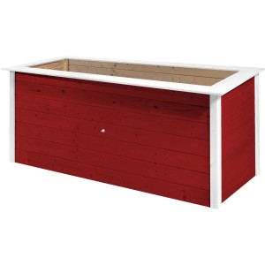 Weka Hochbeet Herba, Fichte, Schwedenrot/Weiß, 81x205x80 cm. Holz-Hochbeet für Garten, Gemüse und Kräuter.