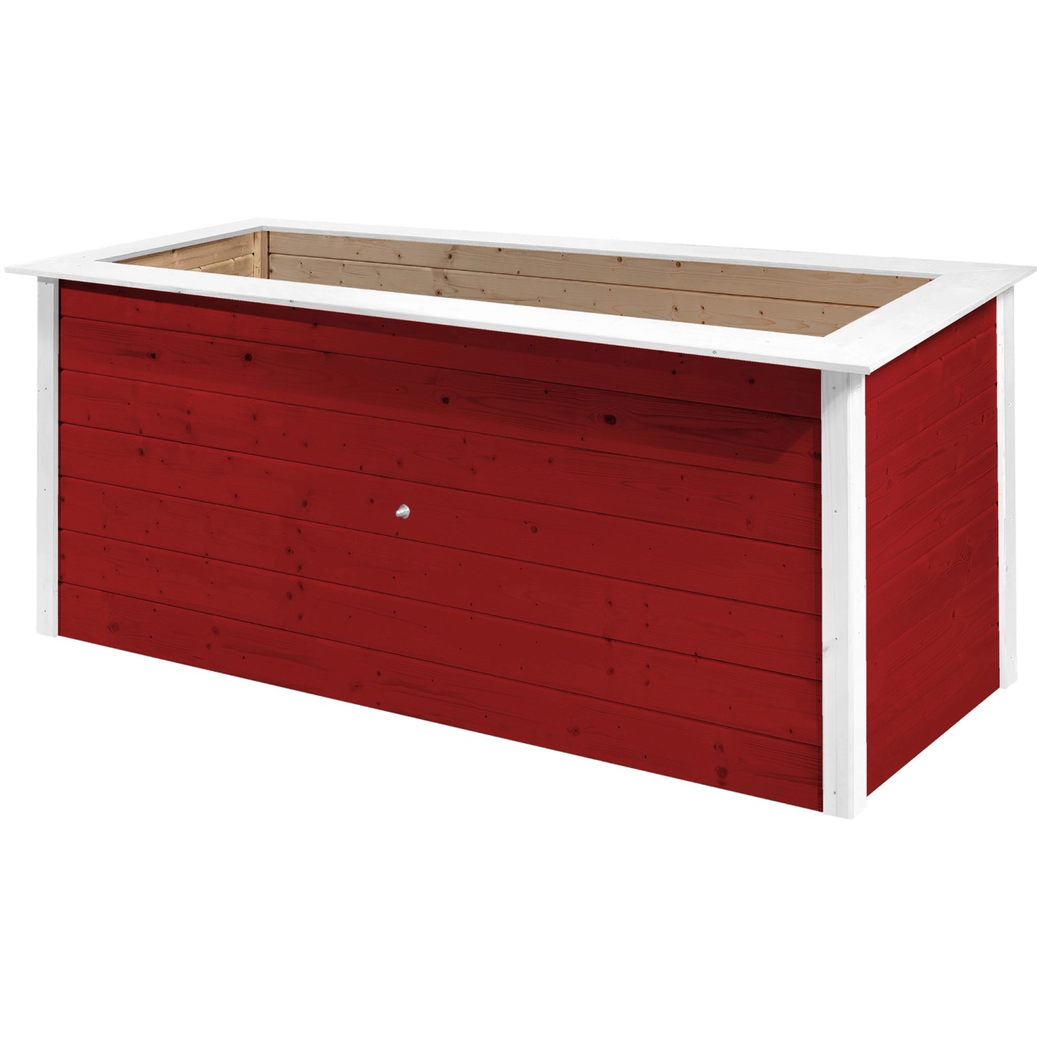 Weka Hochbeet Herba, Fichte, Schwedenrot/Weiß, 81x205x80 cm. Holz-Hochbeet für Garten, Gemüse und Kräuter.