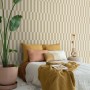 ESTAhome Vliestapete mit beigebraunen Streifen im modernen Design für Schlafzimmer.