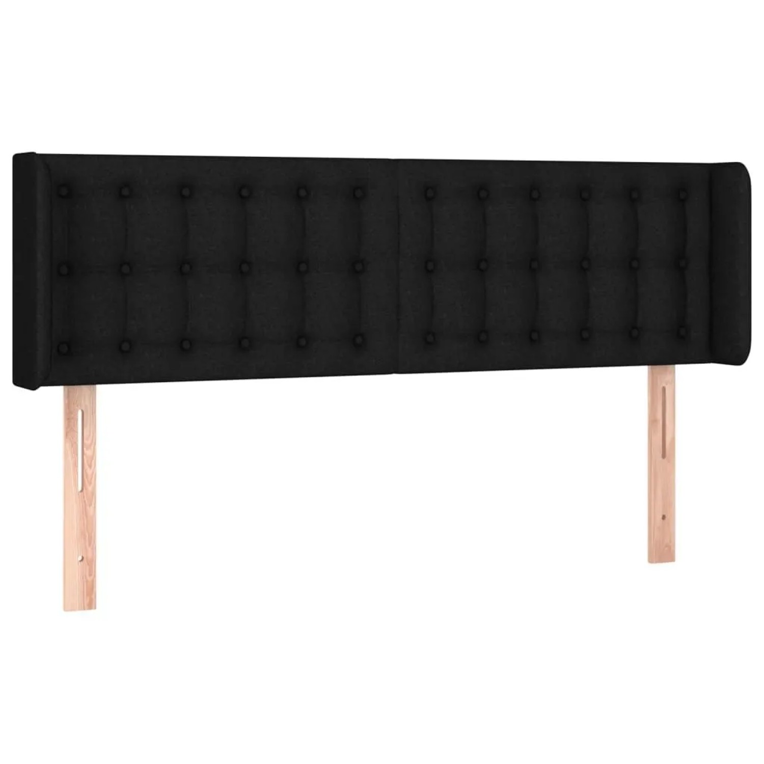 vidaXL Kopfteil mit Ohren Schwarz 147x16x78/88 cm Stoff 3119202