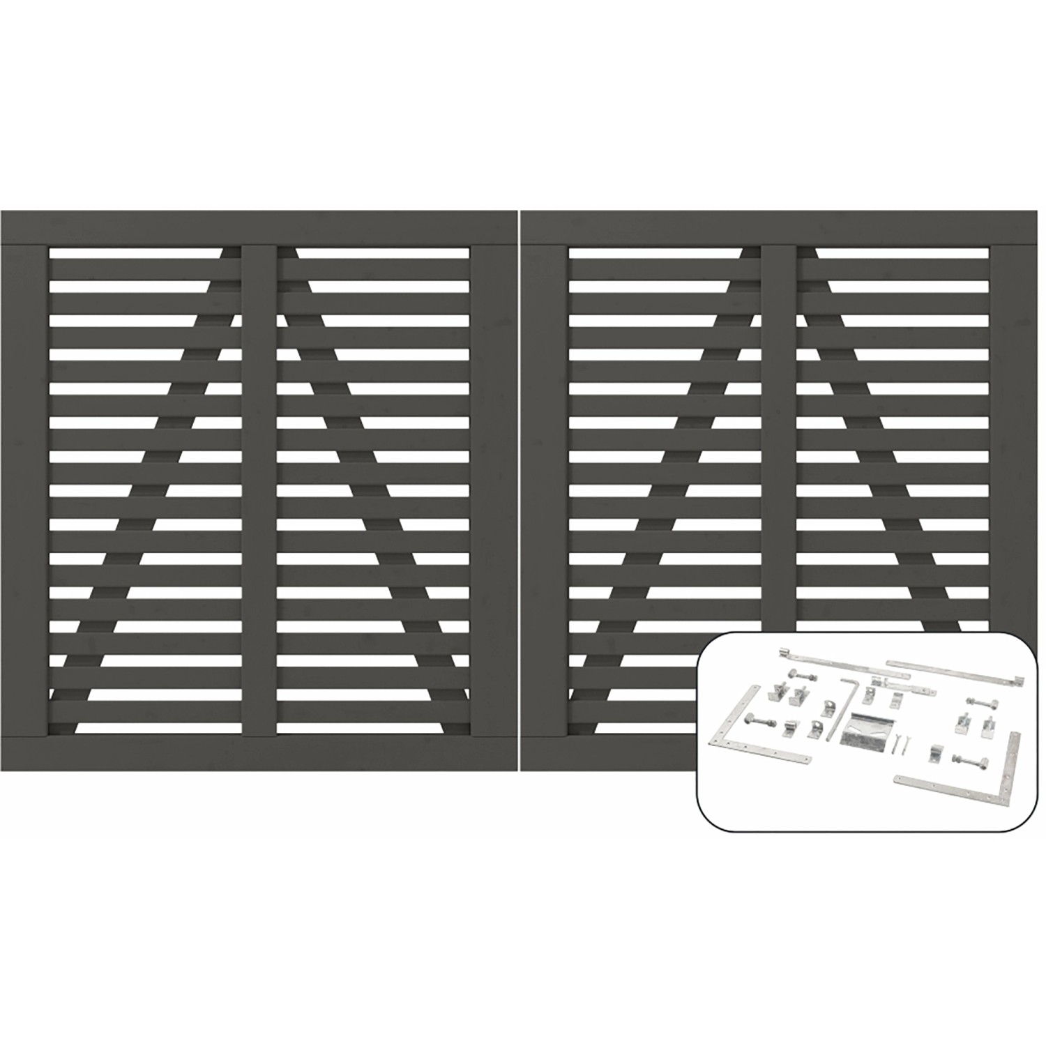 Doppeltor Harmoni Nadelholz Umbragrau 200 cm x 107 cm günstig online kaufen