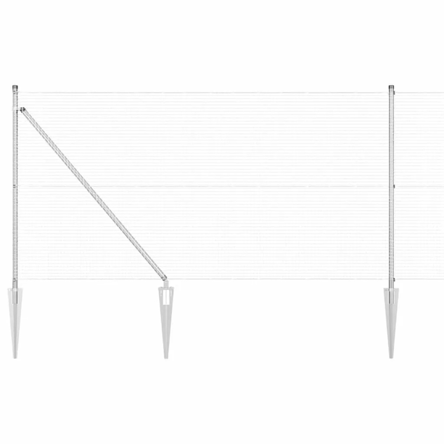 vidaXL Zaunpfosten Silber 25 x 1 m 19 x 19 mm Draht Stahl 3351963 günstig online kaufen