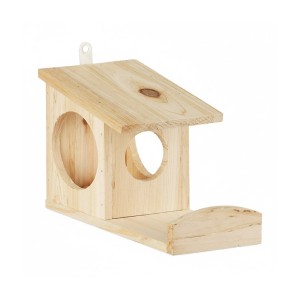 Relaxdays Eichhörnchen Futterhaus Holz Unbehandelt Zum Hängen 17,5 cm x 12 cm x 25 cm 400 g