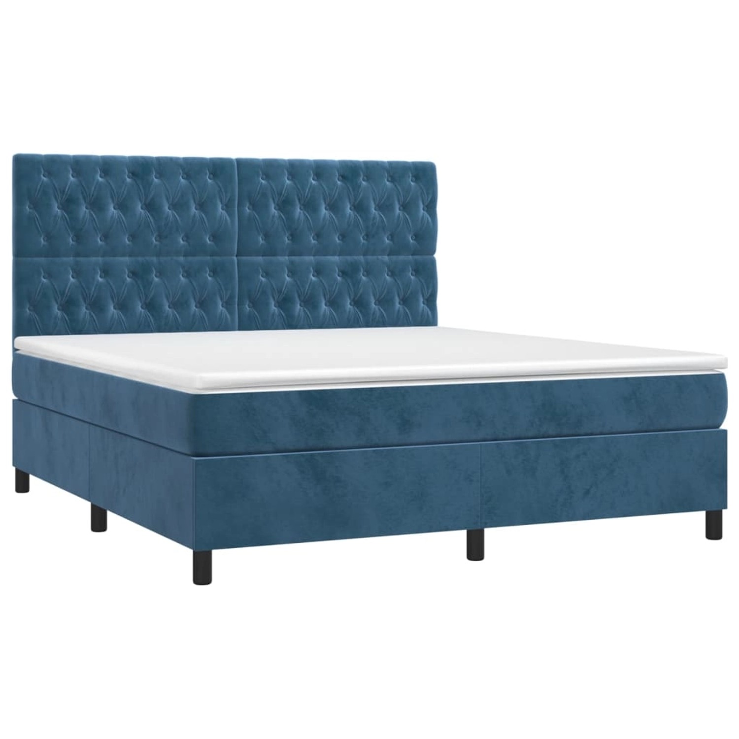 vidaXL Boxspringbett mit Matratze & LED Dunkelblau 160x200 cm Samt 3136315 günstig online kaufen