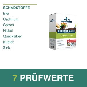 Ivario Bodentest Schadstoffe für 7 Prüfwerte zur Analyse von Bodenbelastungen.