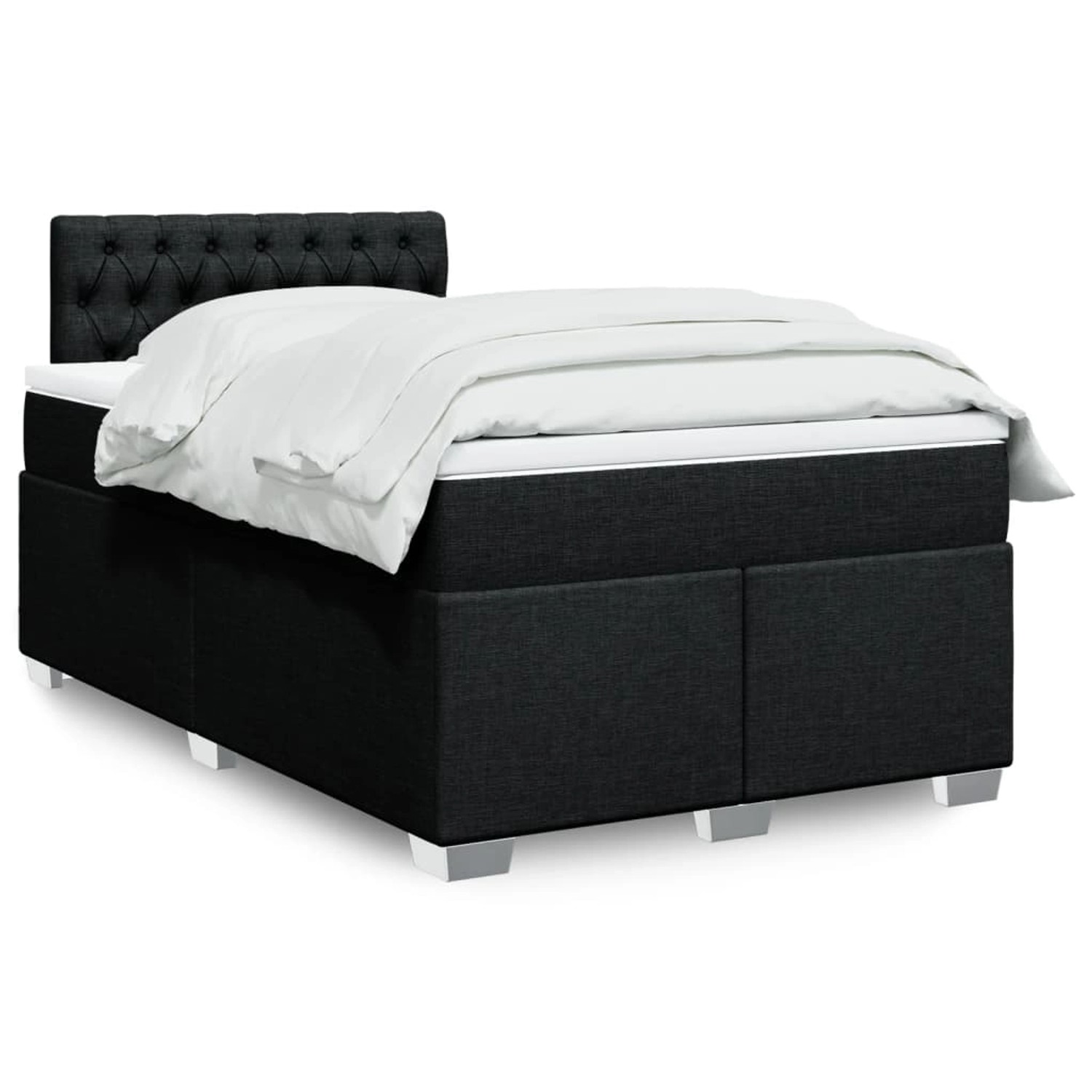 vidaXL Boxspringbett mit Matratze Schwarz 120x200 cm Stoff 3288164 günstig online kaufen