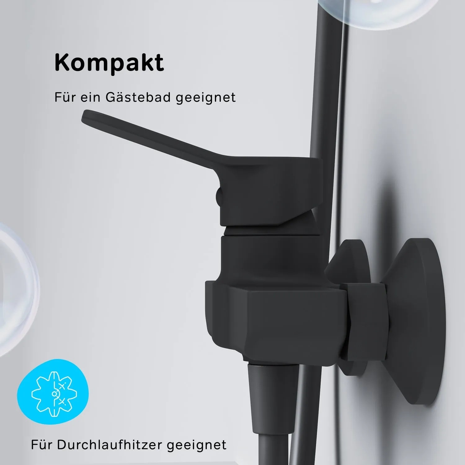 Schwarze AM.PM Einhebel-Duscharmatur Hit aus Messing für Bad.