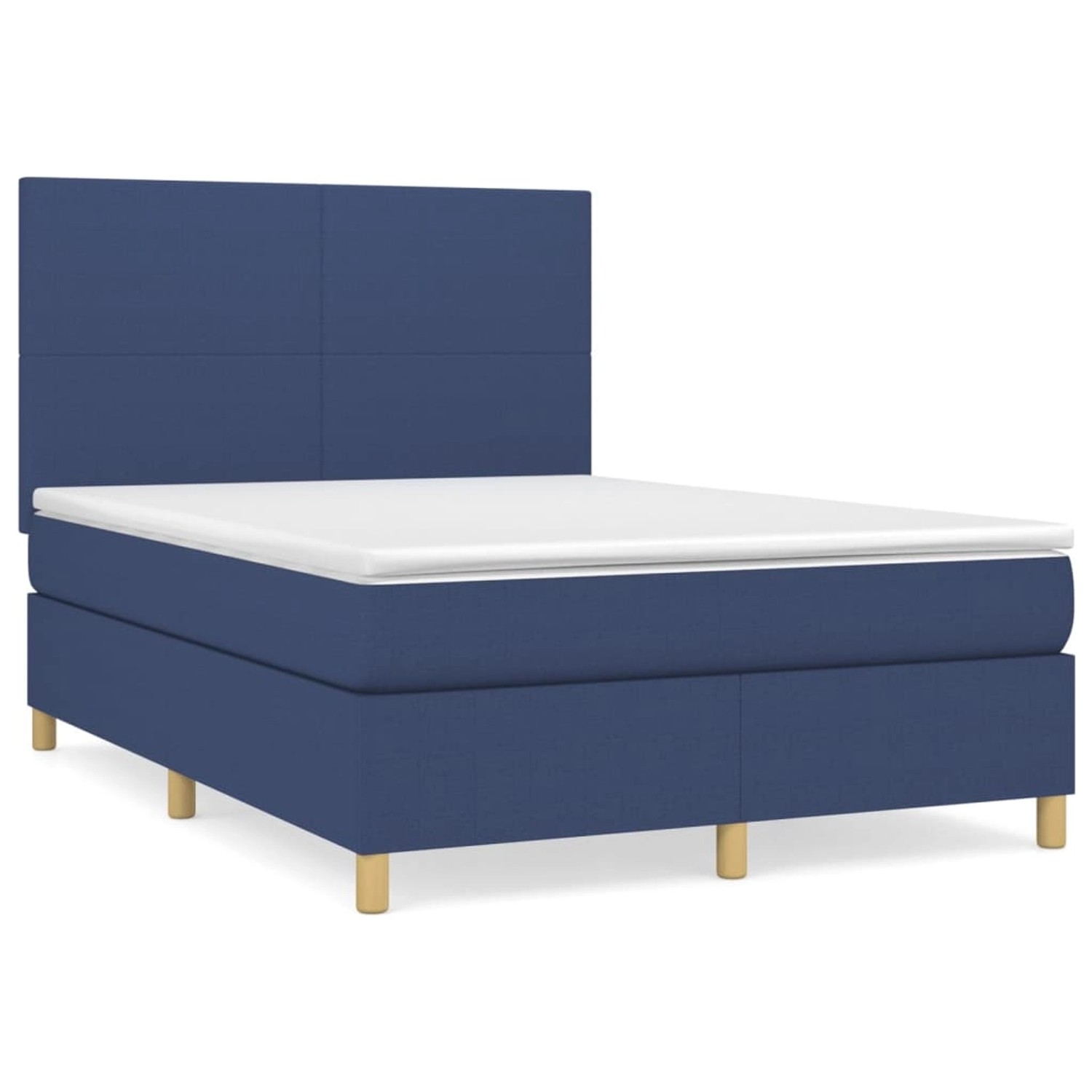 vidaXL Boxspringbett mit Matratze Blau 140x190 cm Stoff 3142175 günstig online kaufen
