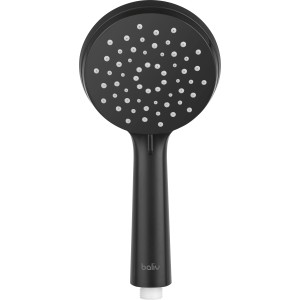 baliv Handbrause HBR-120.160, schwarz matt, mit 3 Strahlarten und Antikalk-Noppen.