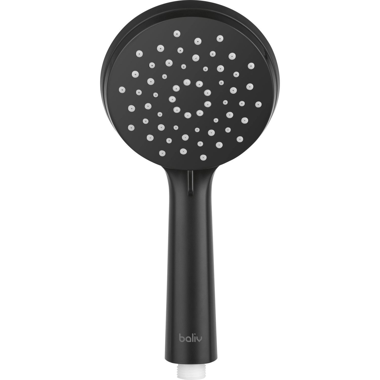 baliv Handbrause HBR-120.160, schwarz matt, mit 3 Strahlarten und Antikalk-Noppen.