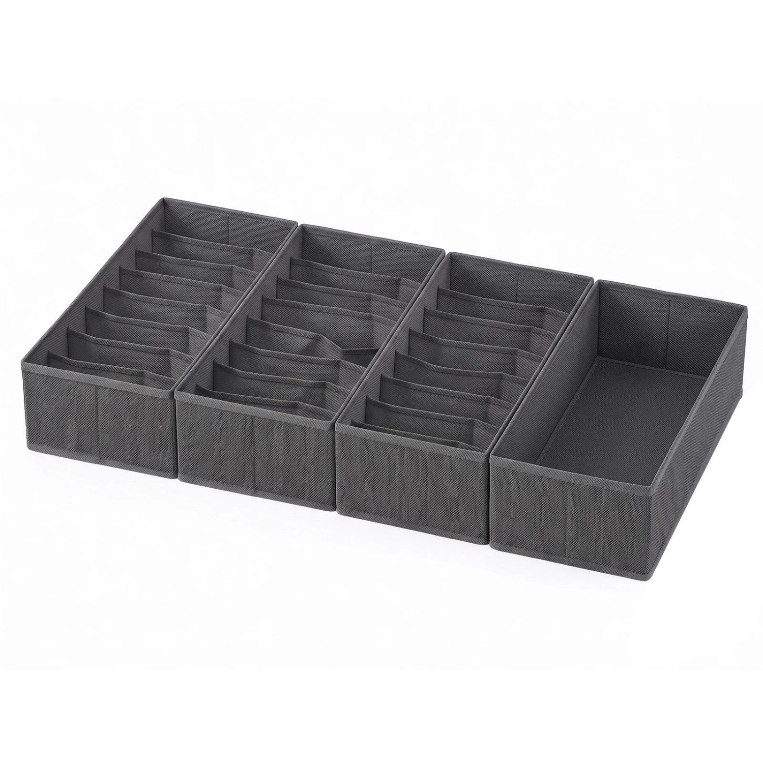 Sekey Aufbewahrungsbox Schubladen Organizer aus Vliesstoff Faltbare Stoffboxen 4er Set für HEMNES 160 cm 3 x 15 x 41 x 11 cm 1 x 17,5 x 41 x 11 cm